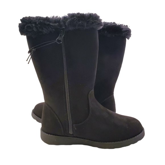 Toddler Girls Tall Black Winter Boots Black Nina Cat & Jack Winter Boots Size 5 - Picture 5 of 10